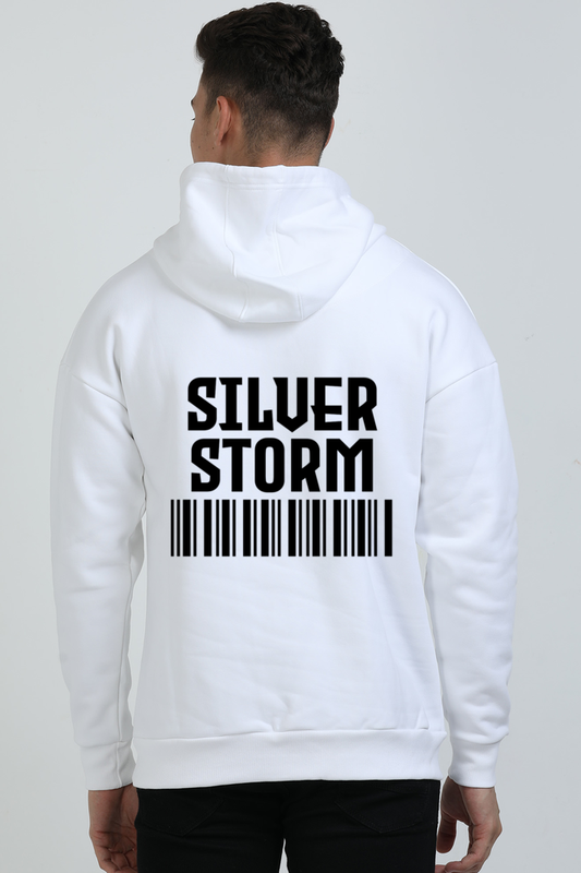 Silver Storm Barcode Oversized Hoodie