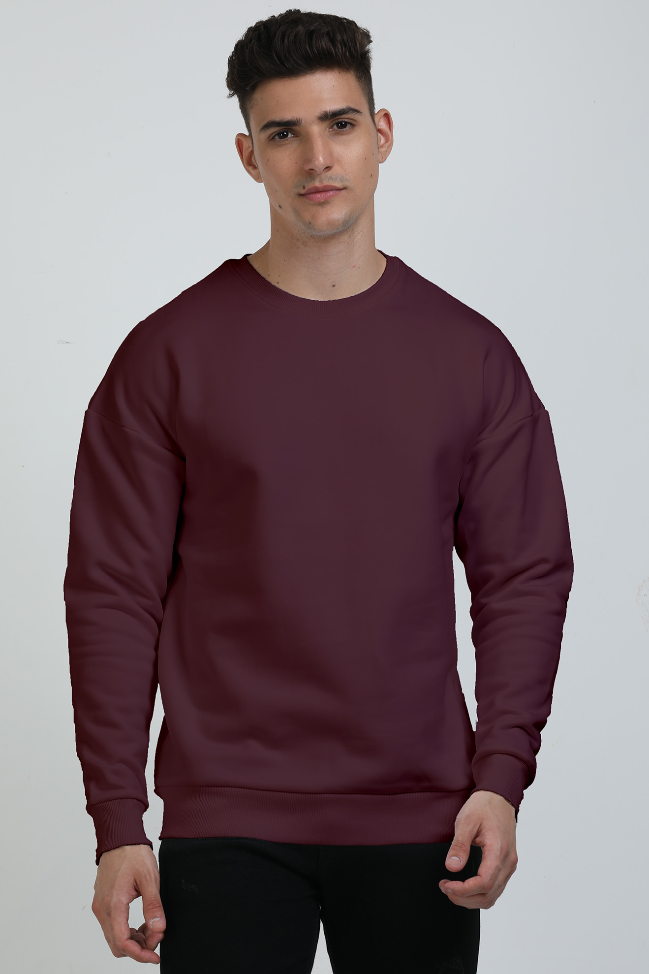 Solid Color Oversized Sweatshirt