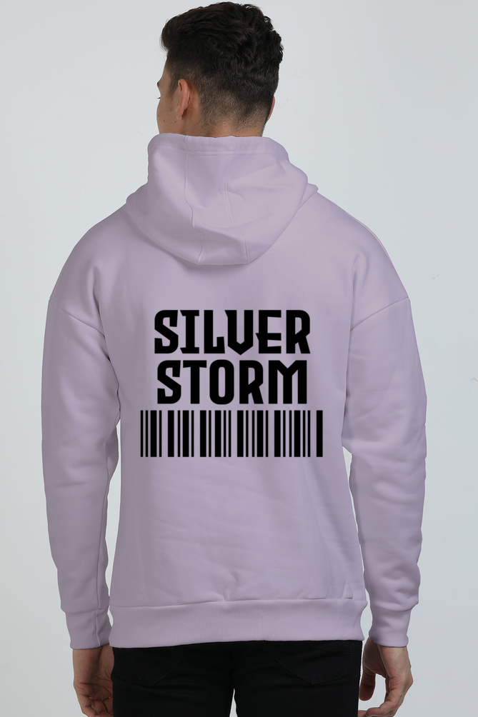 Silver Storm Barcode Oversized Hoodie