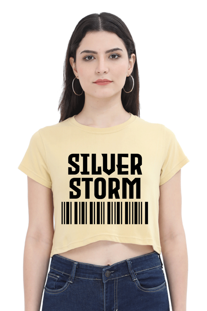 Silver Storm Barcode Crop top