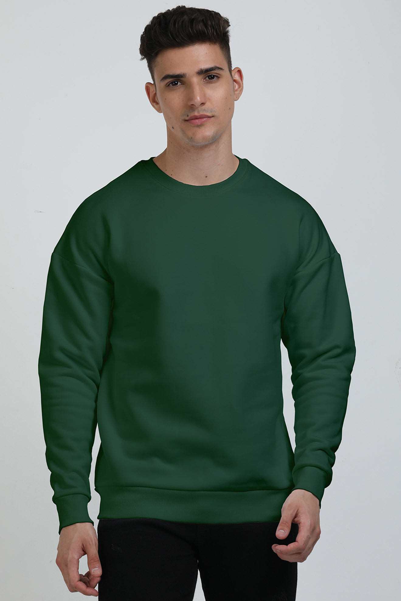 Solid Color Oversized Sweatshirt