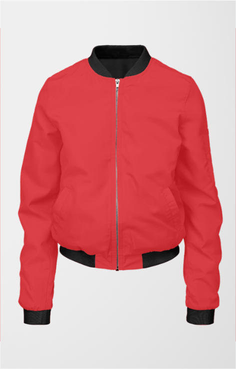 Women's red bomber jacket