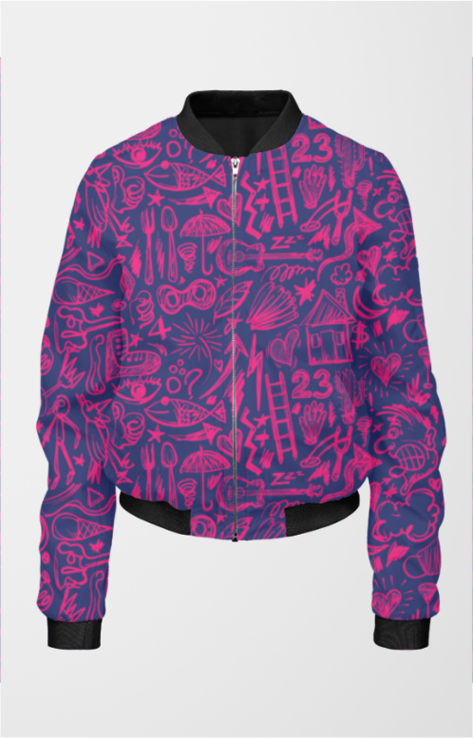 Women's doodle bomber jacket