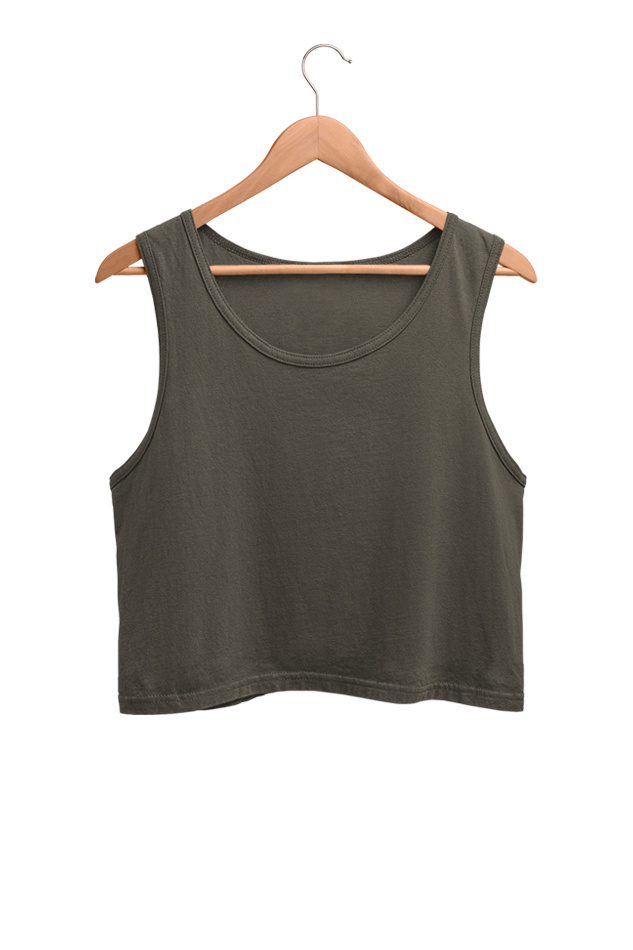 Olive Green Crop Tank Top