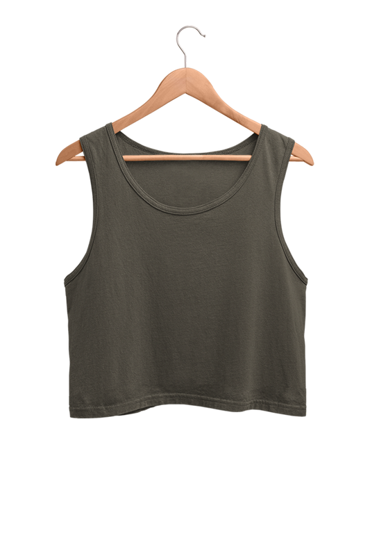 Olive Green Crop Tank Top